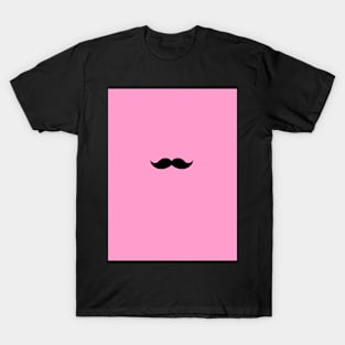 moustache- pink background T-Shirt